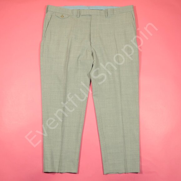 Polo Golf Ralph Lauren Stretch Wool Flat Front Plaid Dress Pants in Gray Size 42 - Picture 2 of 7
